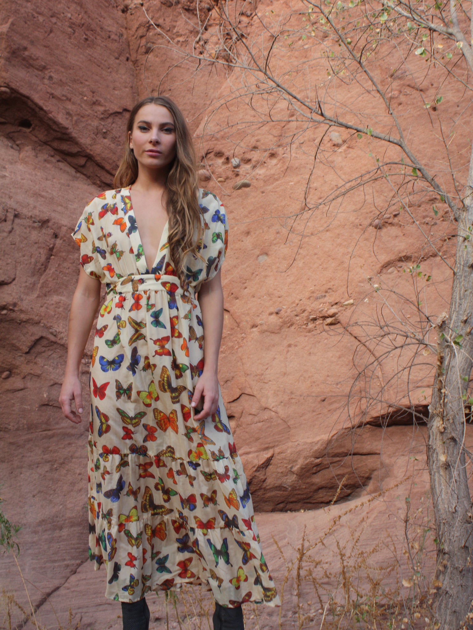 cotton butterfly dress Estela A-Line Dress